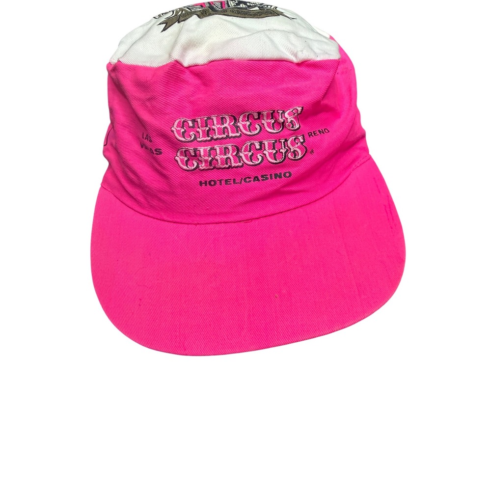 Vintage Circus Circus Hotel Casino Las Vegas Reno Snapback Hat Pink White Logo